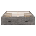 Full Size Platform Bed With 6 Storage Drawers,Antique Gray Antique Gray Mdf Lvl