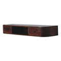 Lunar 2 Drawer Floating Console Chestnut Solid Wood