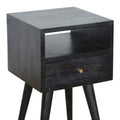 Mini Ash Black Bedside Black Solid Wood