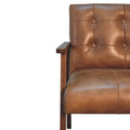 Brown Buffalo Leather Chair Chestnut Leather Solid Wood