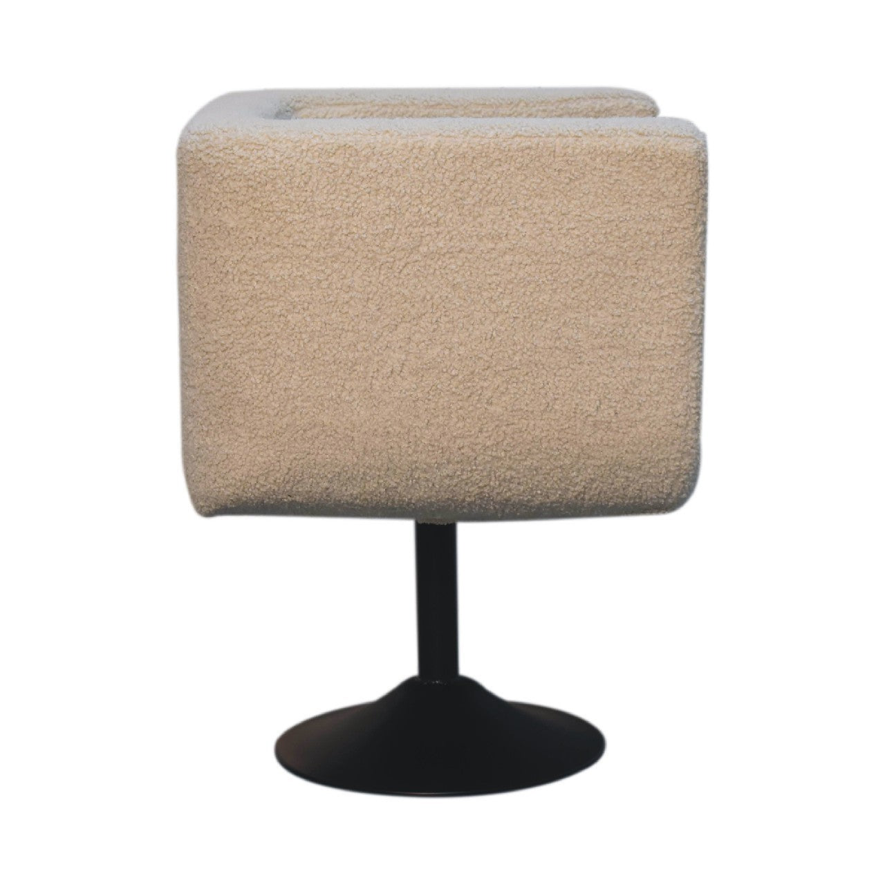 Cream Boucle Swivel Chair Cream Foam Wood Fabric