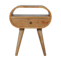 Circular Open Slot Bedside Oak Solid Wood