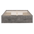 Queen Size Platform Bed With 6 Storage Drawers,Antique Gray Antique Gray Mdf Lvl