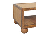 Larissa Large Coffee Table Oak Wood Rattan