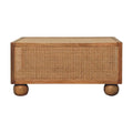 Larissa Large Coffee Table Oak Wood Rattan