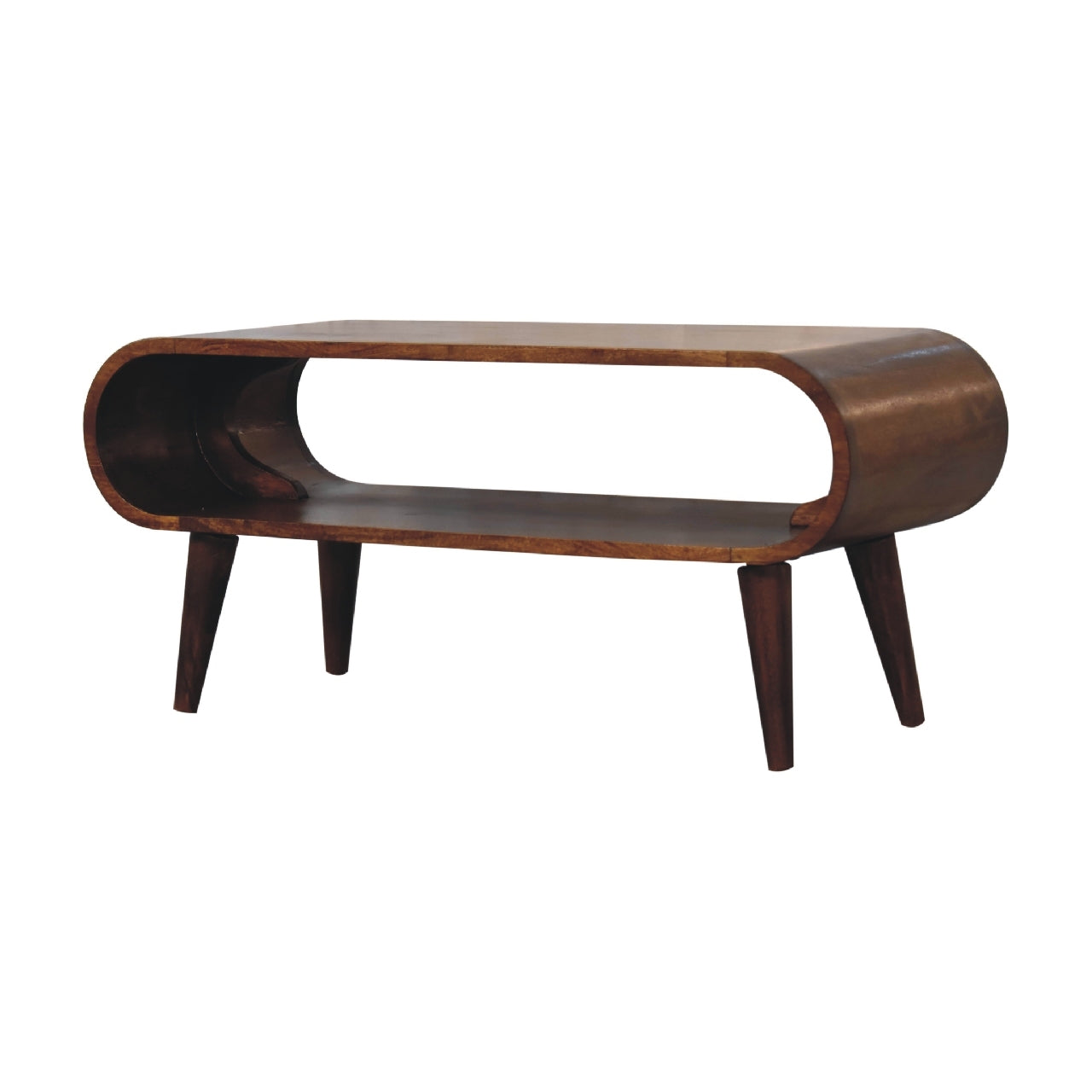 Amaya Nordic Style Coffee Table Chestnut Solid Wood