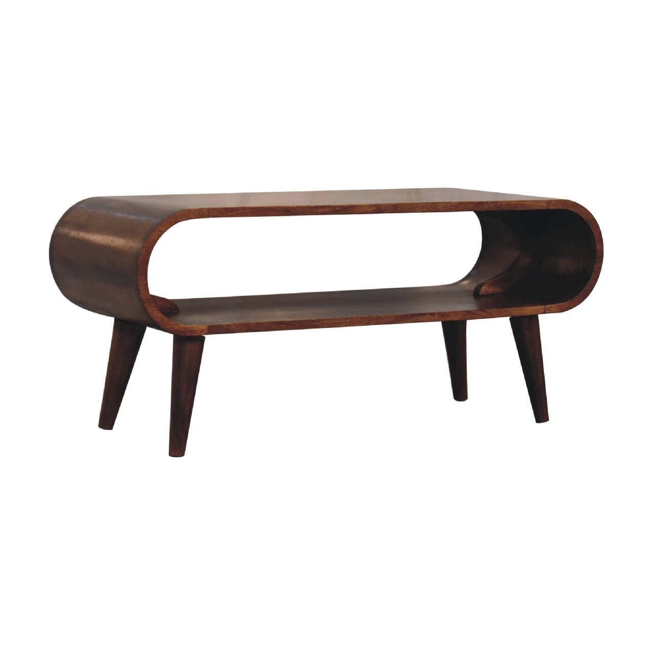 Amaya Nordic Style Coffee Table Chestnut Solid Wood