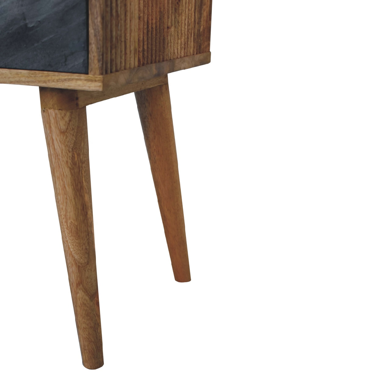 Slade Bedside Stone Gray Solid Wood