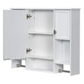 35'' X 28'' Modern Wall Mounted Bathroom Storage Cabinet, Bathroom Wall Cabinet With Mirror, Medicine Cabinet With Towels Bar White 3 5 Mirror Included Bathroom Wall Mounted Mdf Painted