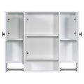 35'' X 28'' Modern Wall Mounted Bathroom Storage Cabinet, Bathroom Wall Cabinet With Mirror, Medicine Cabinet With Towels Bar White 3 5 Mirror Included Bathroom Wall Mounted Mdf Painted