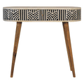 Edessa Bone Inlay Console Table Oak Solid Wood
