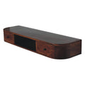 Lunar 2 Drawer Floating Console Chestnut Solid Wood