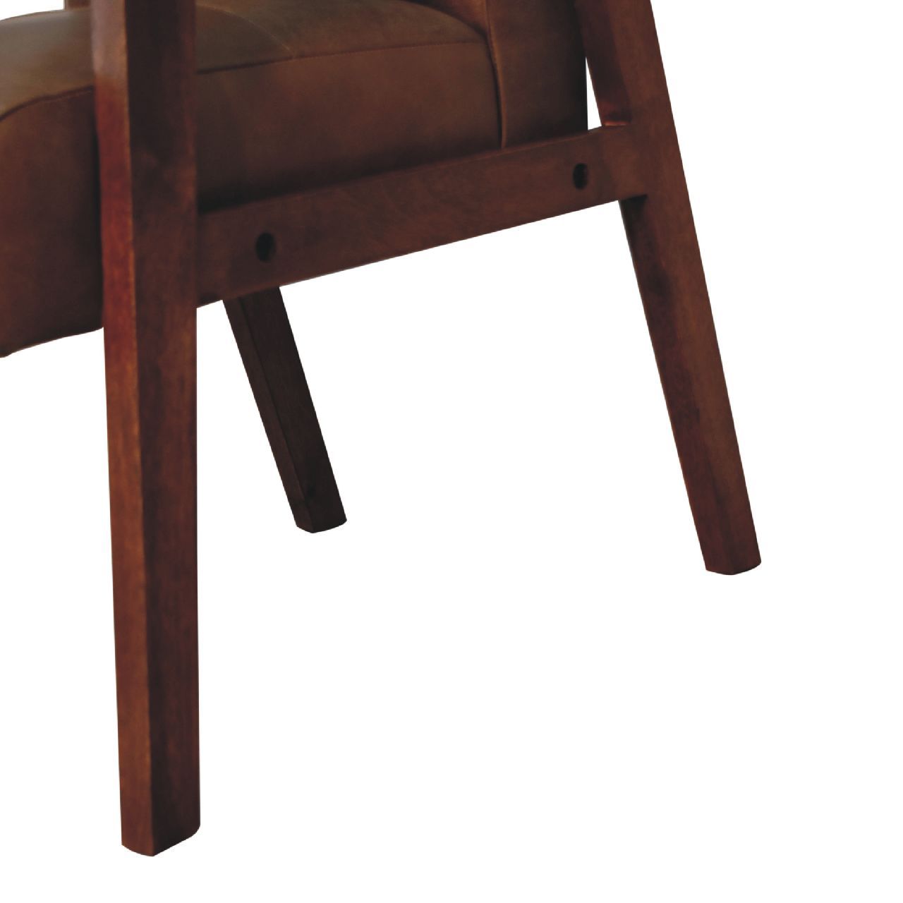 Brown Buffalo Leather Chair Chestnut Leather Solid Wood