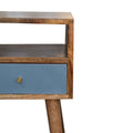 Mini Blue Hand Painted Bedside Blue Solid Wood