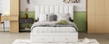 Full Size Upholstered Bed With Hydraulic Storage System And Drawer, White White Pu Leather
