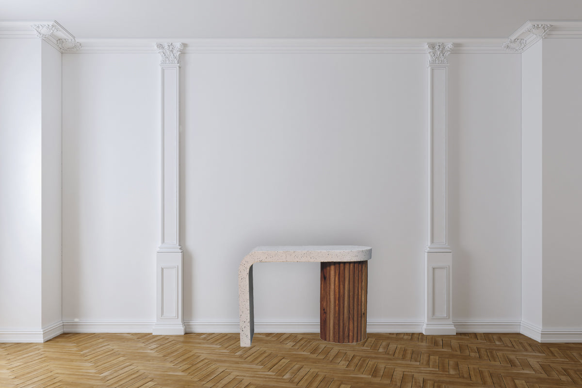 Serenity Coffee Table White Oak Terrazzo