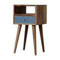 Mini Blue Hand Painted Bedside Blue Solid Wood