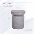 Faux Concrete Texture 17 Inch Height Accent Table For Indoor And Outdoor Gray Garden & Outdoor European Magnesium Oxide