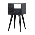 Mini Ash Black Bedside Black Solid Wood