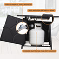 40,000 Btu Steel Propane Gas Fire Pit Table With Steel Lid, Weather Cover Black Garden & Outdoor American Design Steel