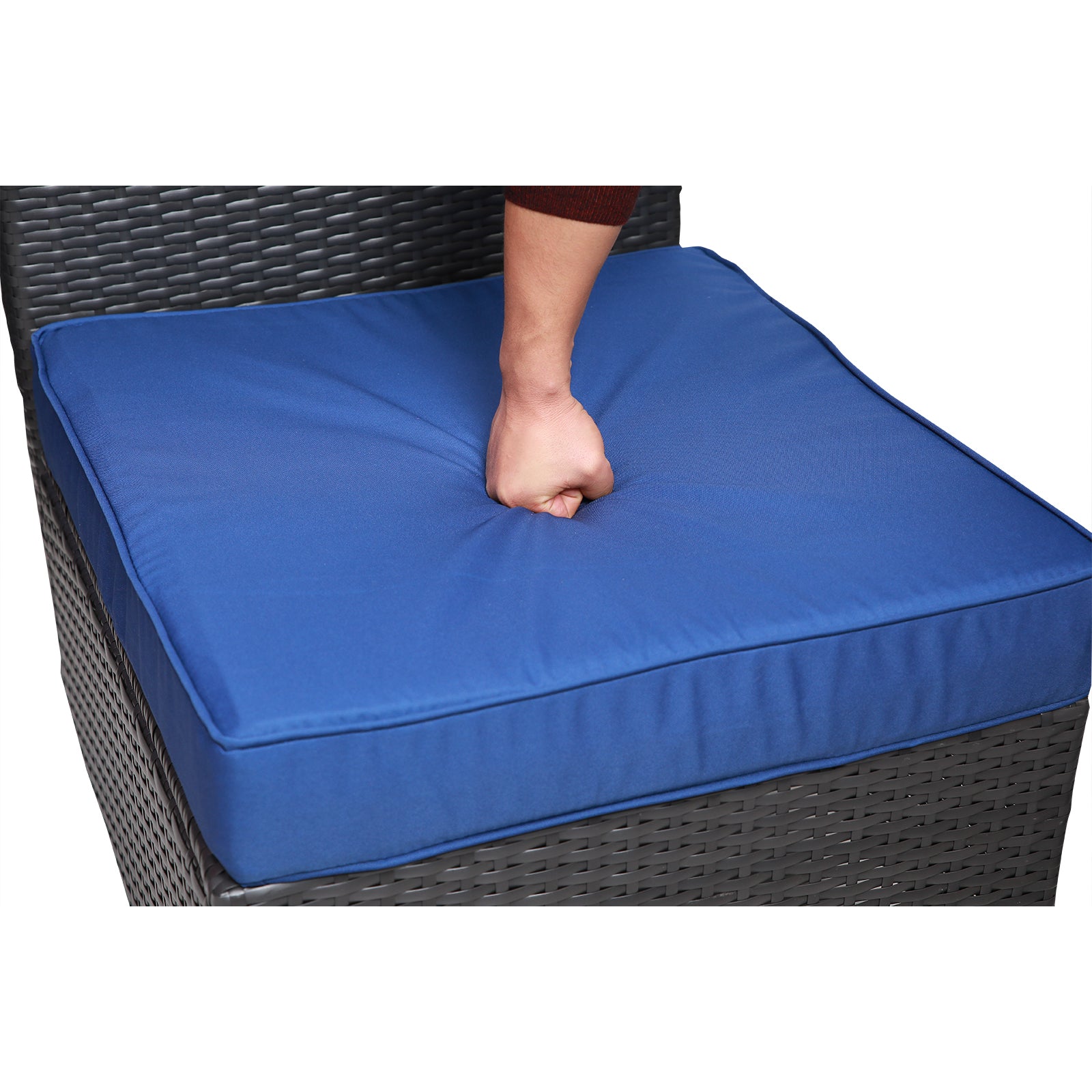 Outdoor Garden Patio Furniture 7 Piece Pe Rattan Wicker Cushioned Sofa Sets And Coffee Table, Patio Furniture Set Outdoor Couch Outdoor Couch Patio Furniture Outdoor Sofa Patio Couch Yes Complete Patio Set Black Blue Rust Resistant Frame Water Resistant