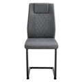 Modern Dining Chair With Faux Leather Cushioned Seats Dining Chair With Metal Legs, Suitable For Kitchen, Living Room, Bedroom, Dining Room Side Chairs, Set Of 6 Pieces Gray Pu Leather Gray Pu