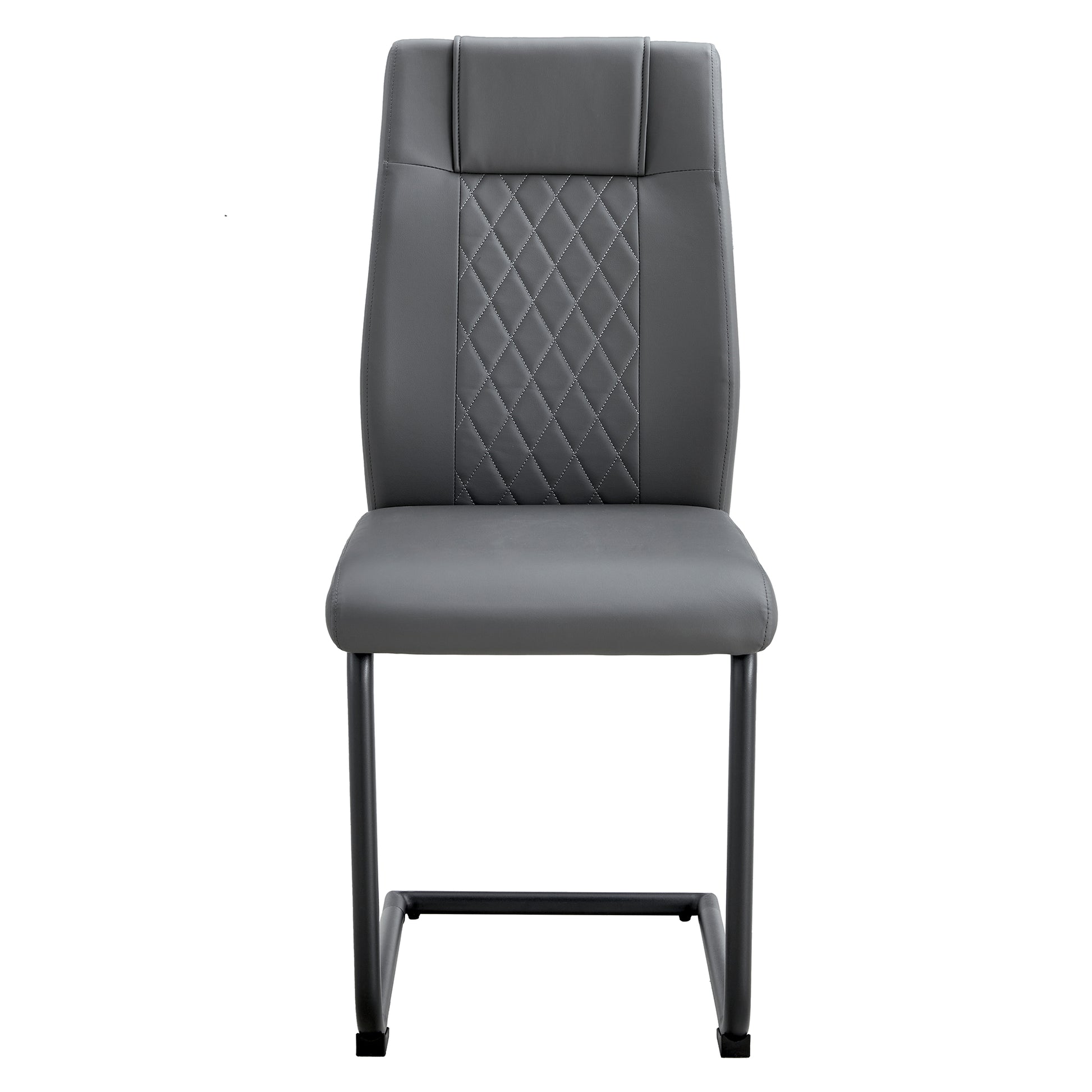 Modern Dining Chair With Faux Leather Cushioned Seats Dining Chair With Metal Legs, Suitable For Kitchen, Living Room, Bedroom, Dining Room Side Chairs, Set Of 6 Pieces Gray Pu Leather Gray Pu