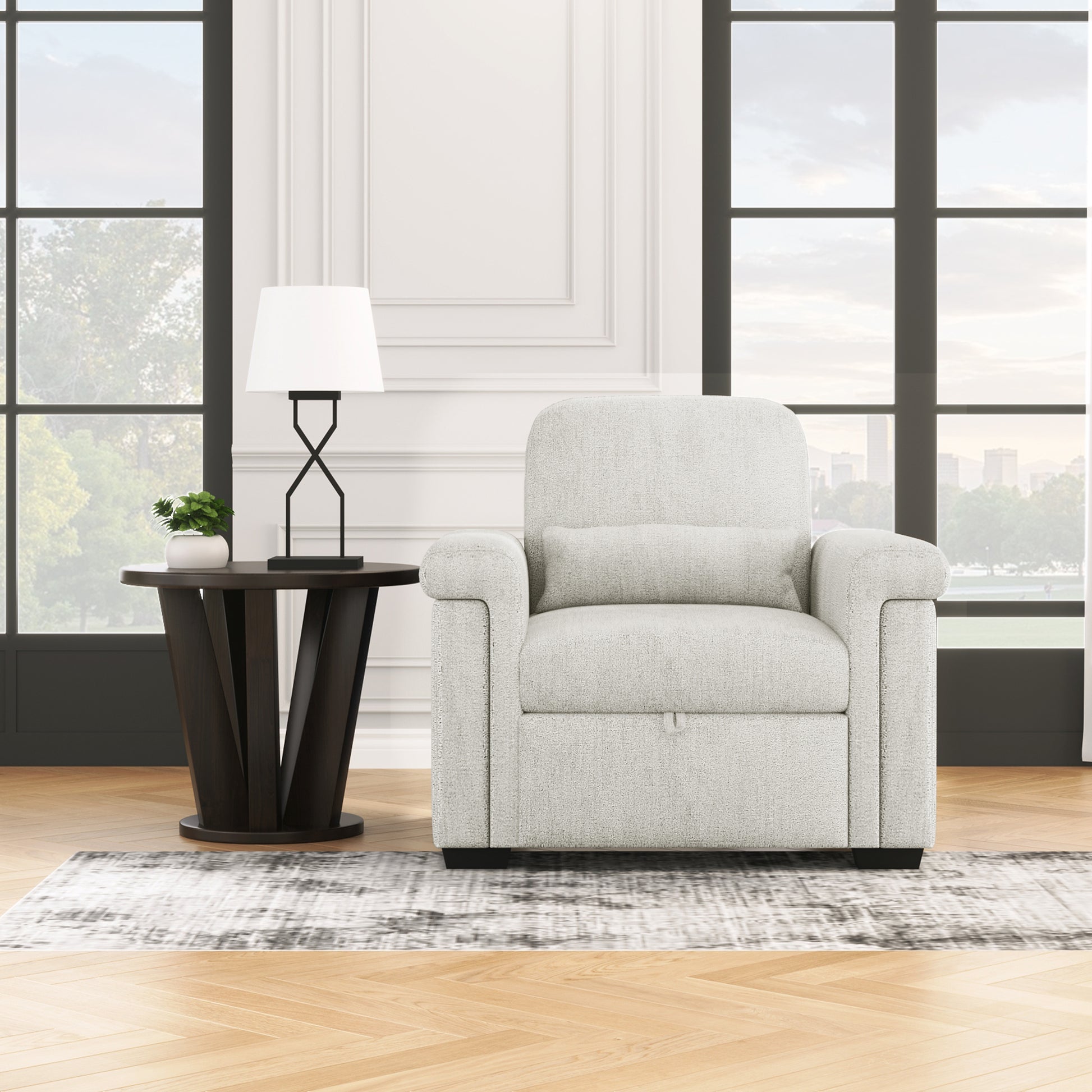 3 In 1 Convertible Sleeper Chair Sofa Bed Pull Out Couch Adjustable Chair With Pillow, Adjust Backrest Into A Sofa, Lounger Chair, Single Bed Or Living Room Or Apartment, Beige Beige Polyester