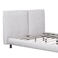 Queen Size Upholstered Platform Bed With Two Large Headrests And Thick Fabric, Polyester, Beige Beige Polyester
