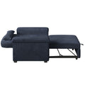 3 In 1 Convertible Sleeper Chair Sofa Bed Pull Out Couch Adjustable Chair With Pillow, Adjust Backrest Into A Sofa, Lounger Chair, Single Bed Or Living Room Or Apartment, Dark Blue Dark Blue Polyester
