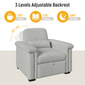 3 In 1 Convertible Sleeper Chair Sofa Bed Pull Out Couch Adjustable Chair With Pillow, Adjust Backrest Into A Sofa, Lounger Chair, Single Bed Or Living Room Or Apartment, Gray Gray Polyester