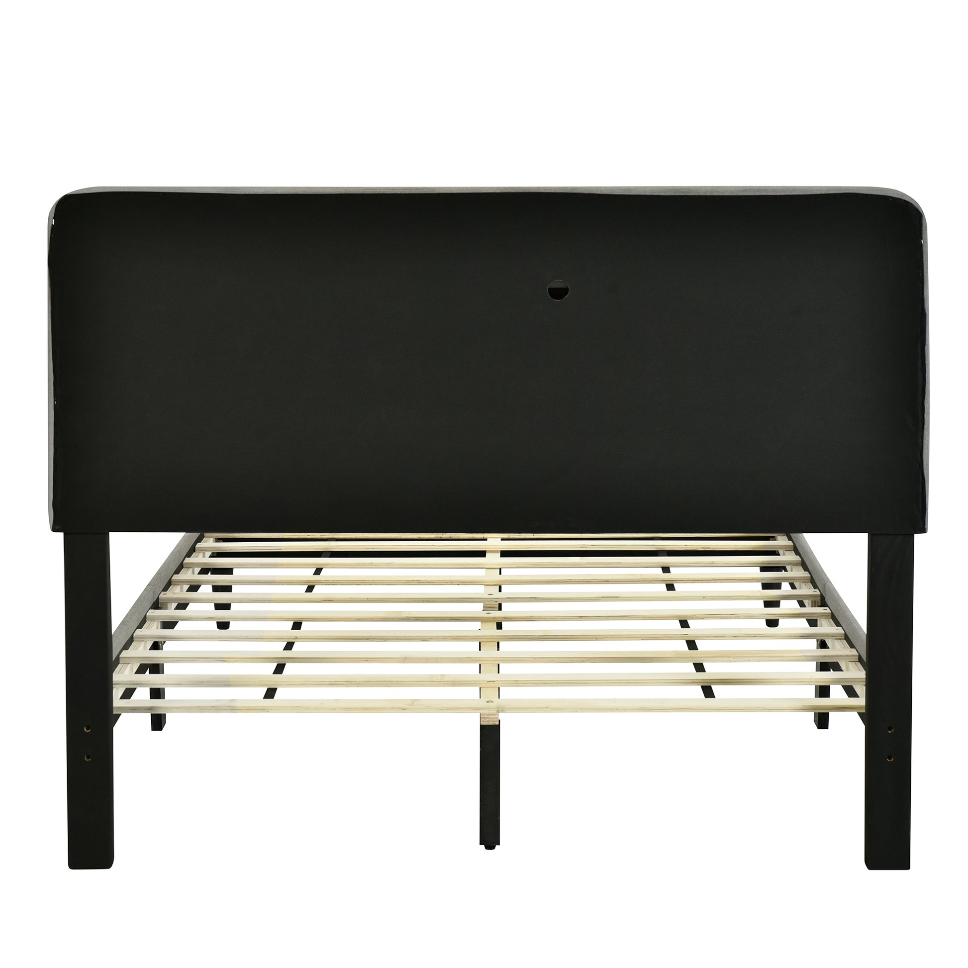 Full Size Upholstered Platform Bed With Storage Headboard, Sensor Light And A Set Of Sockets And Usb Ports, Linen Fabric, Gray Gray Linen