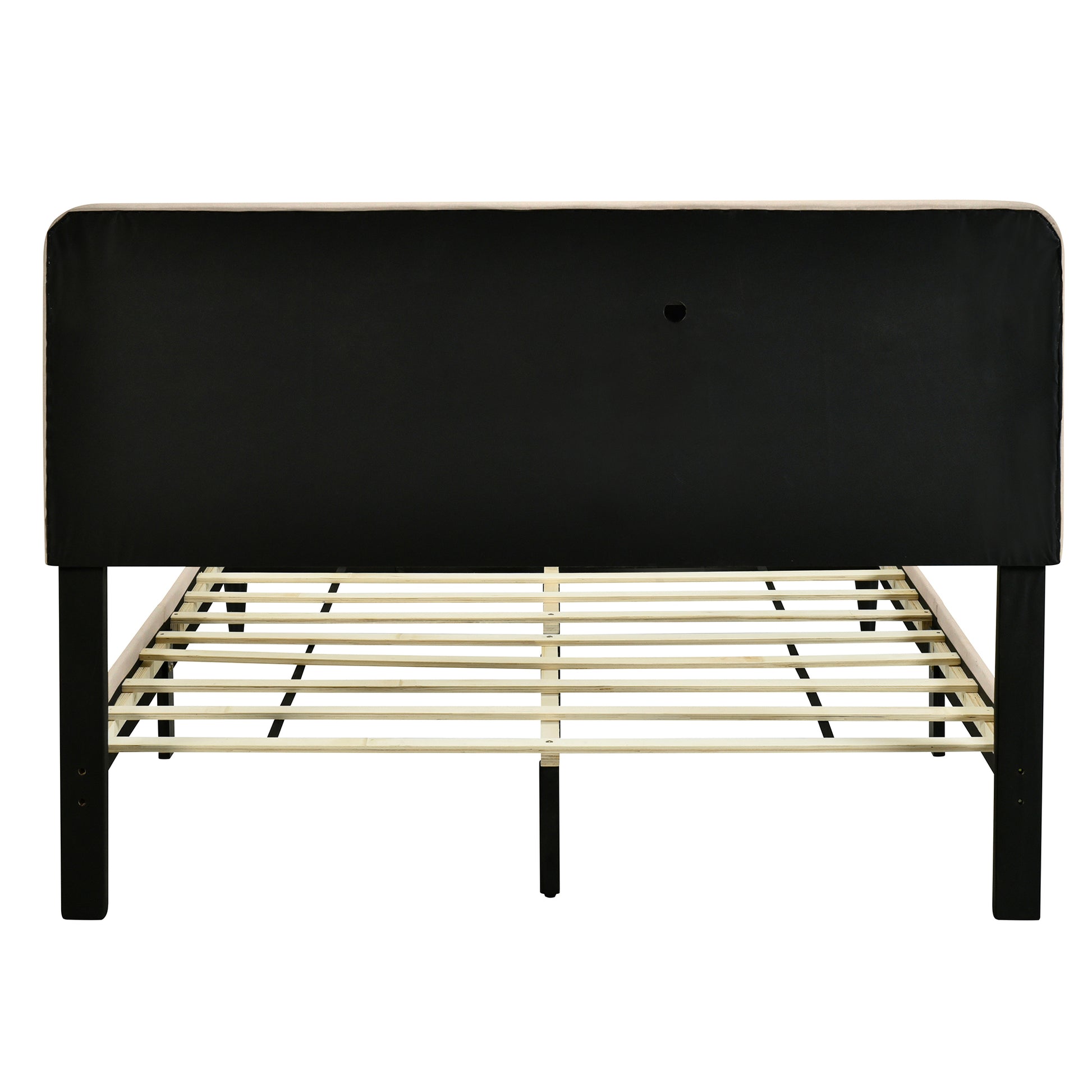 Queen Size Upholstered Platform Bed With Storage Headboard, Sensor Light And A Set Of Sockets And Usb Ports, Linen Fabric, Beige Beige Linen