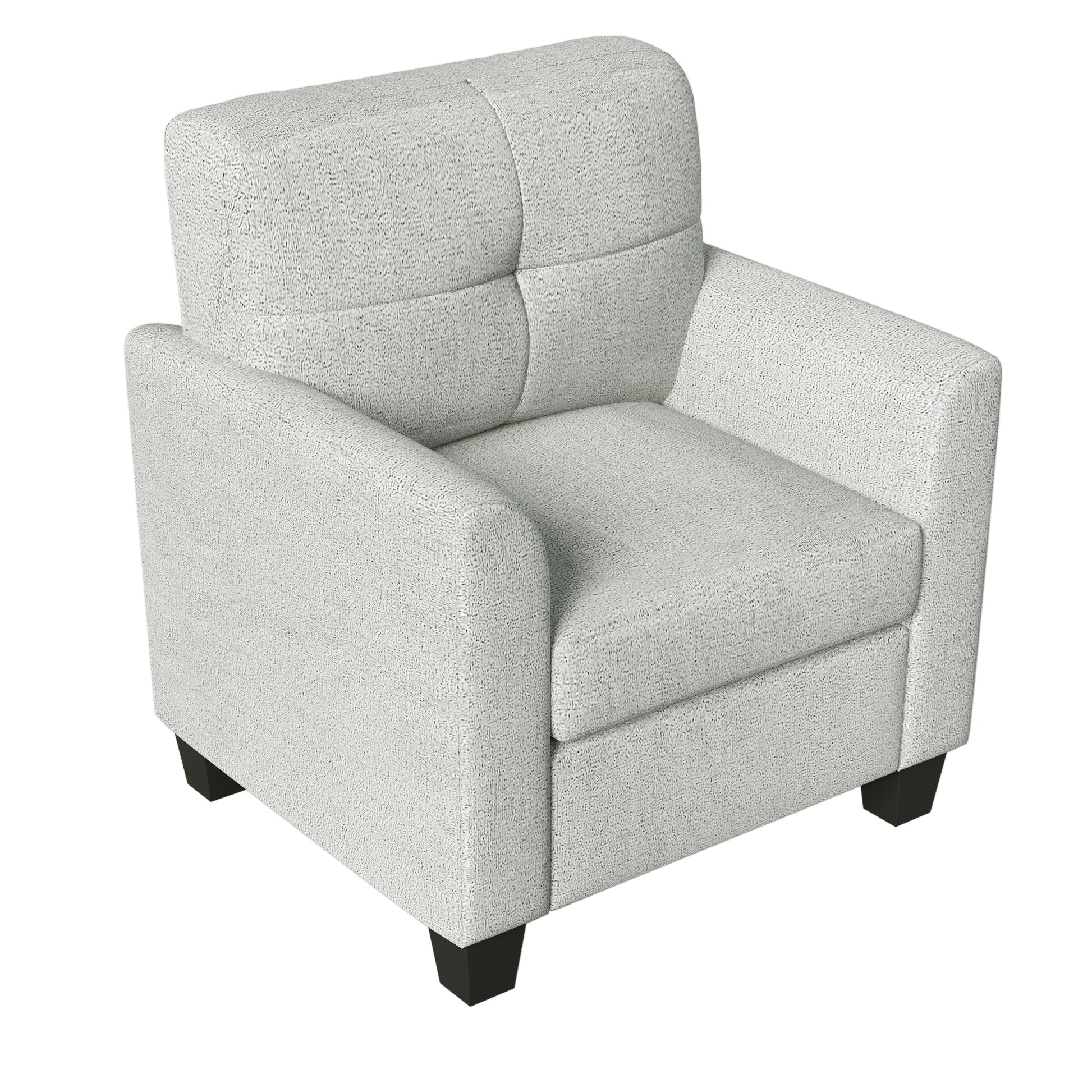 Mid Century Modern Accent Chair Cozy Armchair Button Tufted Back And Wood Legs For Living Room, Office Room, Beige Beige Primary Living Space Polyester