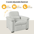 3 In 1 Convertible Sleeper Chair Sofa Bed Pull Out Couch Adjustable Chair With Pillow, Adjust Backrest Into A Sofa, Lounger Chair, Single Bed Or Living Room Or Apartment, Beige Beige Polyester