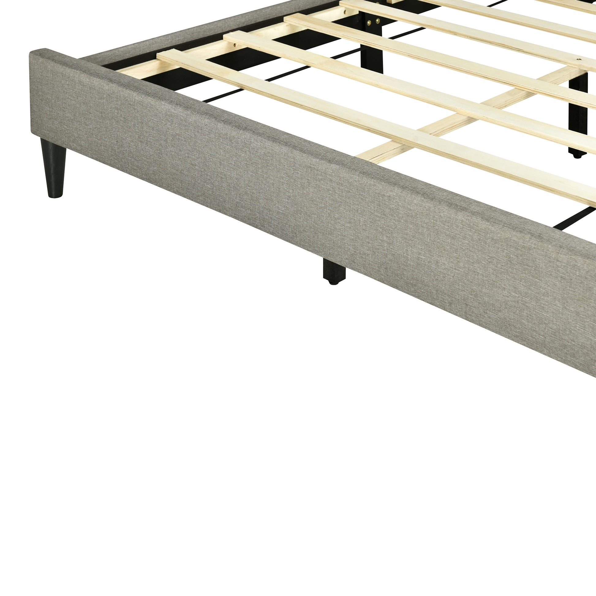 Queen Size Upholstered Platform Bed With Storage Headboard, Sensor Light And A Set Of Sockets And Usb Ports, Linen Fabric, Gray Gray Linen