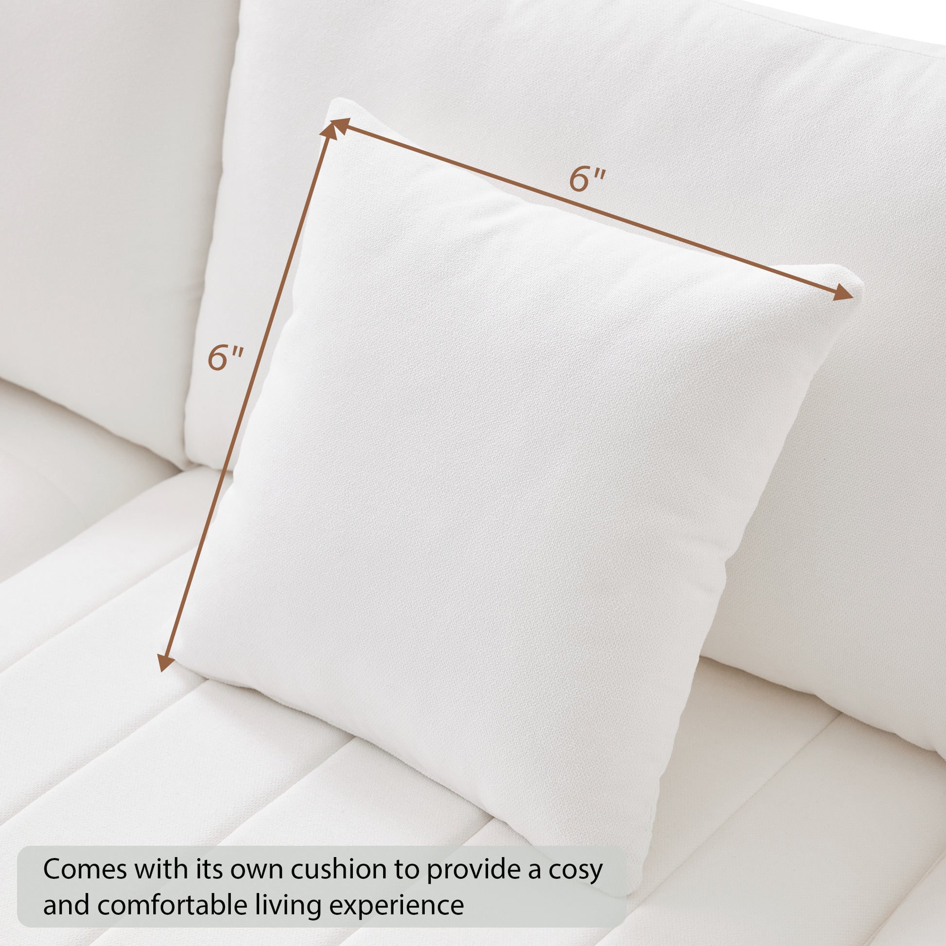 89*79"Modern Sectional Sofa With Vertical Stripes,2 Pillows,5 Seat Couch With Convertible Ottoman,Various Combinations,L Shape Indoor Furniture For Living Room,Apartment, 3 Colors White Fabric 5