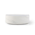 31.49'' Round Coffee Table,Sturdy Fiberglass Table For Living Room, White, No Need Assembly.White White Fiberglass