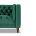 Evelyn Mid Century Modern Tufted Back Velvet Lounge Chair Green Velvet