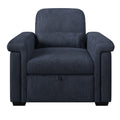 3 In 1 Convertible Sleeper Chair Sofa Bed Pull Out Couch Adjustable Chair With Pillow, Adjust Backrest Into A Sofa, Lounger Chair, Single Bed Or Living Room Or Apartment, Dark Blue Dark Blue Polyester