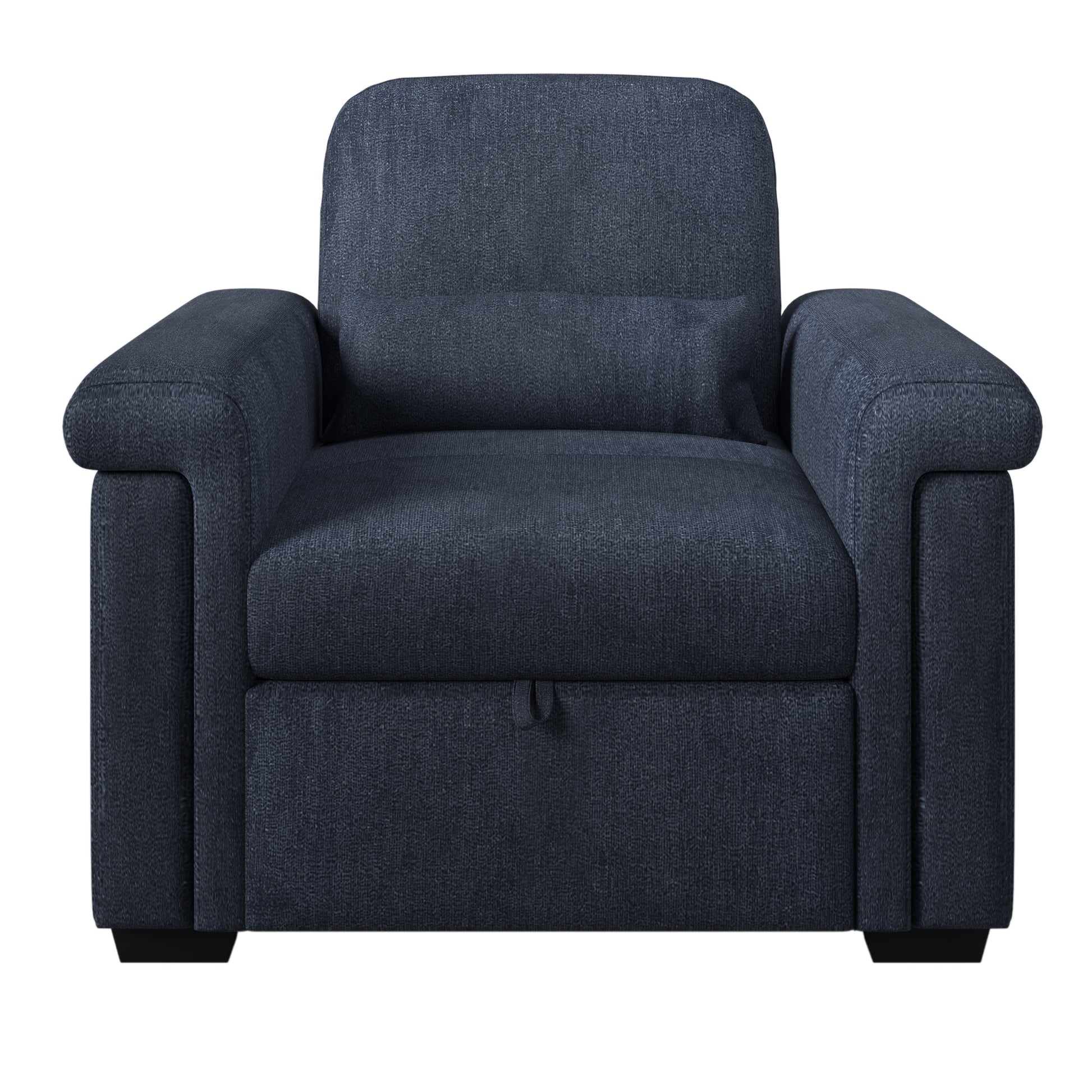 3 In 1 Convertible Sleeper Chair Sofa Bed Pull Out Couch Adjustable Chair With Pillow, Adjust Backrest Into A Sofa, Lounger Chair, Single Bed Or Living Room Or Apartment, Dark Blue Dark Blue Polyester