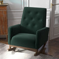 Demetrius Solid Wood Rocking Chair Green Velvet