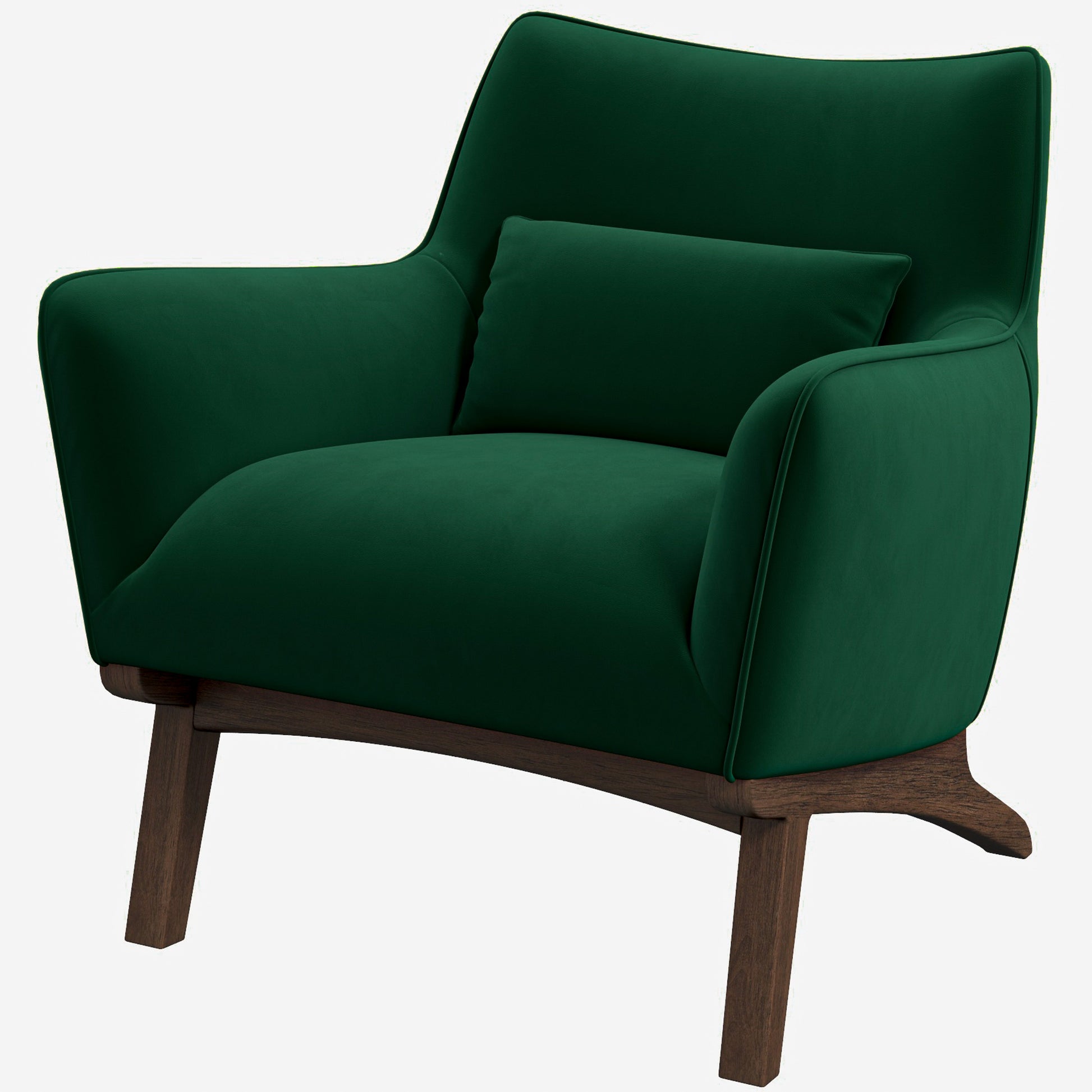 Brayden Mid Century Moder Armchair Green Velvet