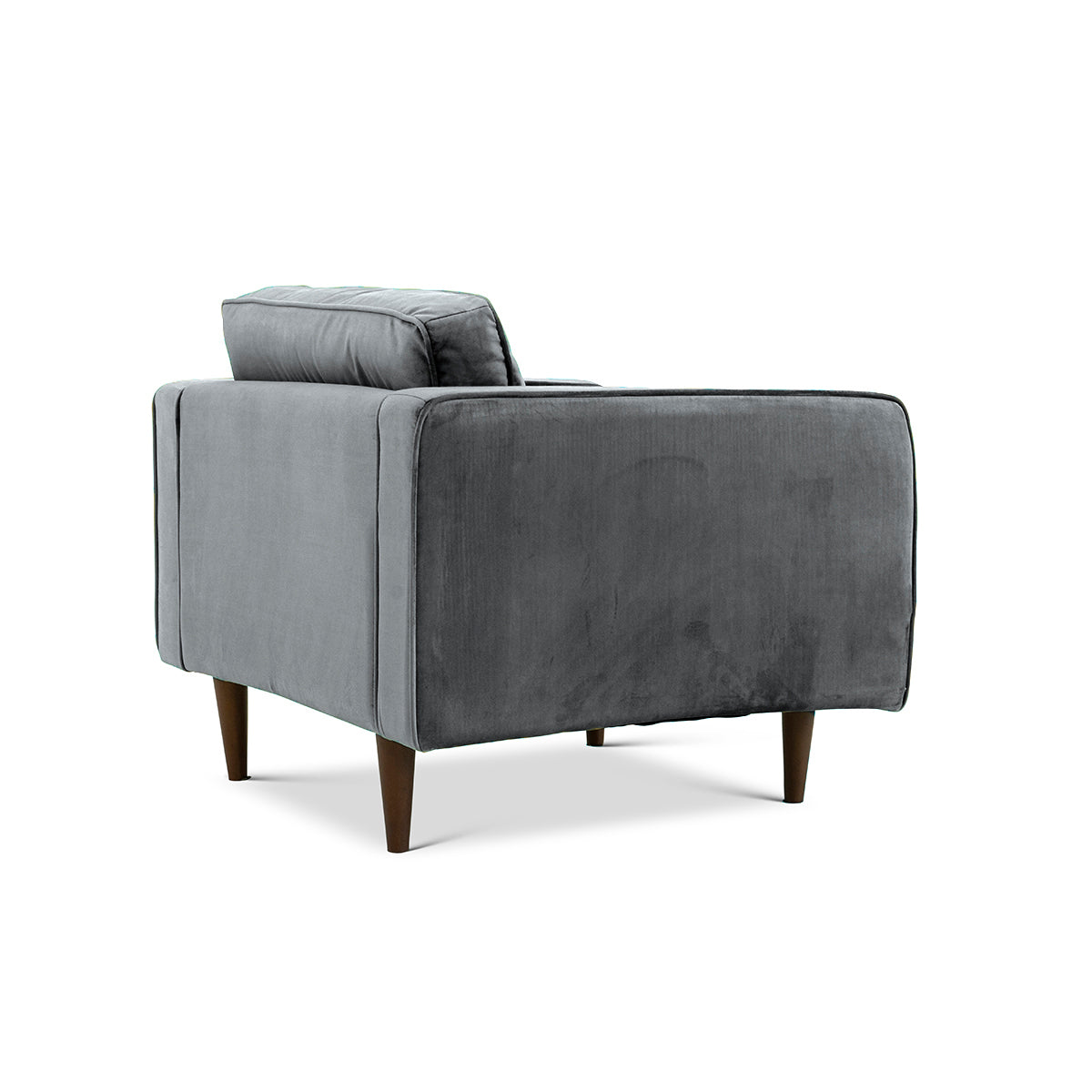 Casey Velvet Lounge Chair Grey Velvet