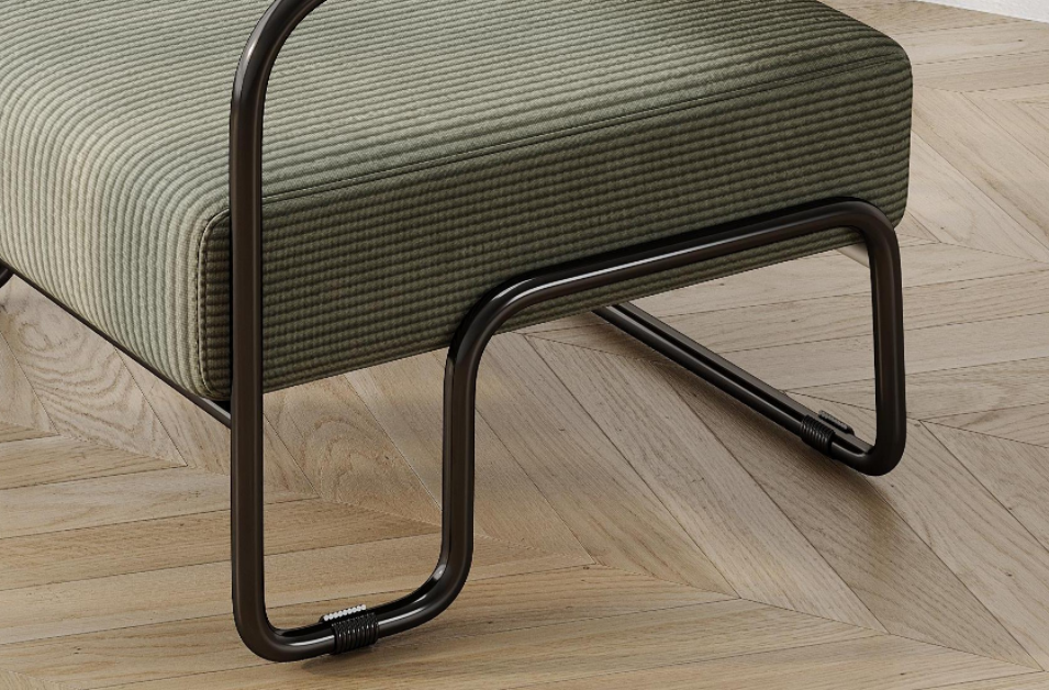 Living Room Iron Sofa Chair, Lazy Individual Chair, Balcony Leisure Chair Color: Brown Light Brown Corduroy