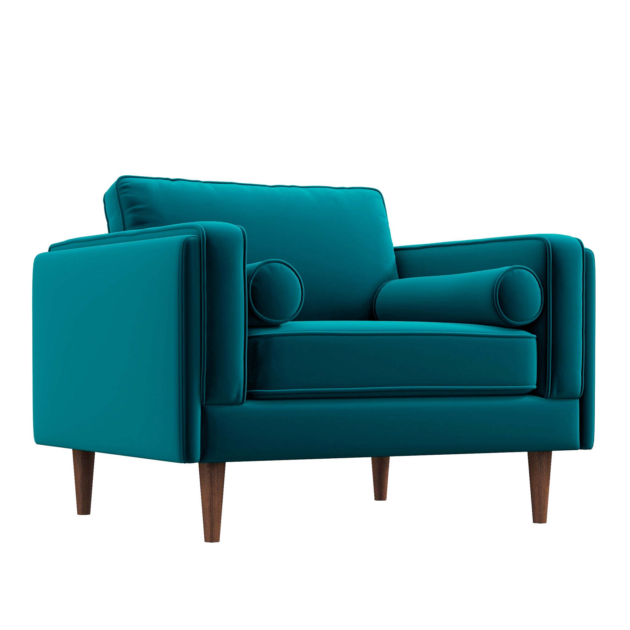 Amber Velvet Lounge Chair Blue Velvet