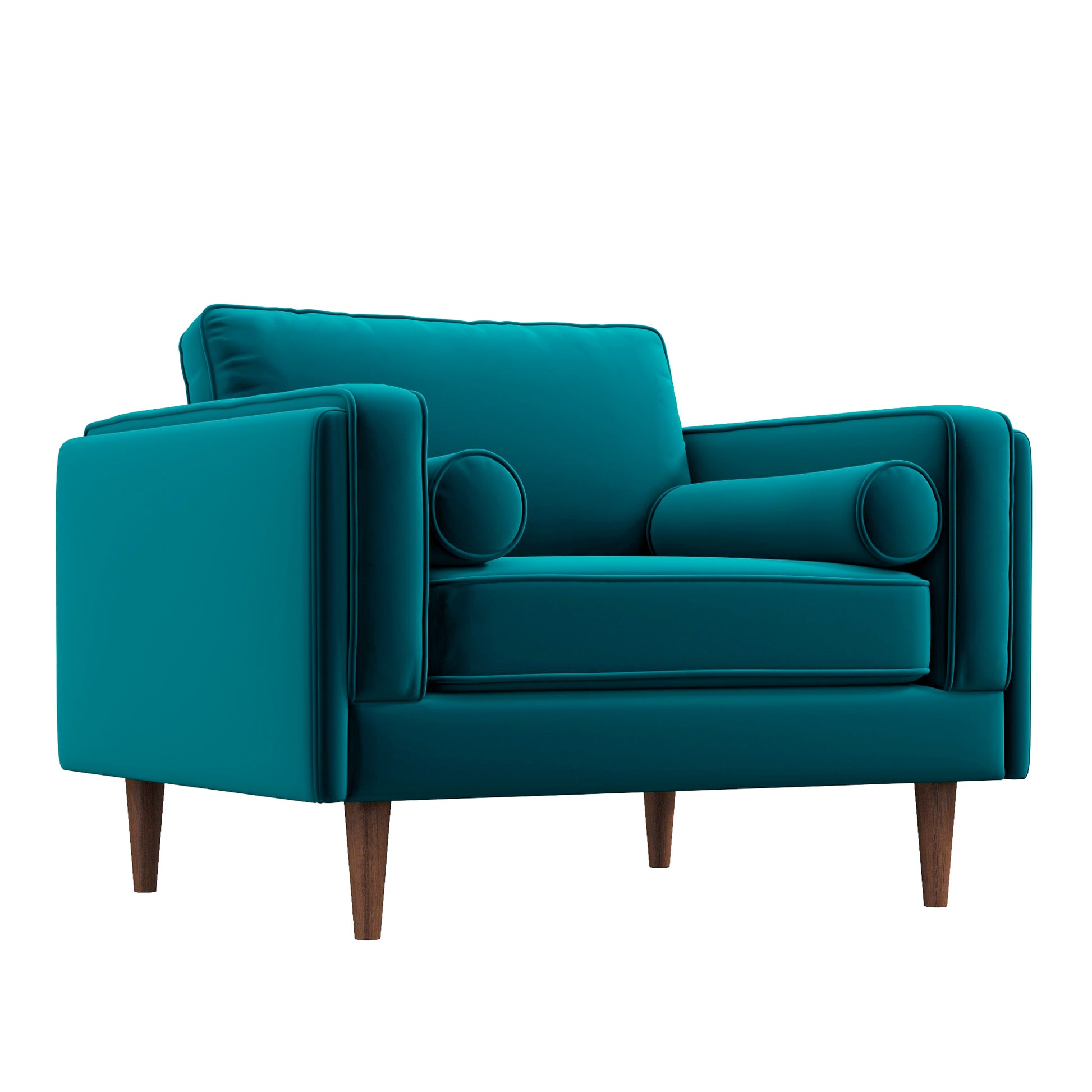 Amber Velvet Lounge Chair Blue Velvet