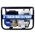 Trash Pump 3 Inch, 209Cc 7Hp 4 Stroke Ohv Engine, Gas Powered Full Trash Water Pump 50 Ft Discharge Hose, 12 Ft Suction Hose With Complete Fittings,Epa Compliant Black Blue Steel