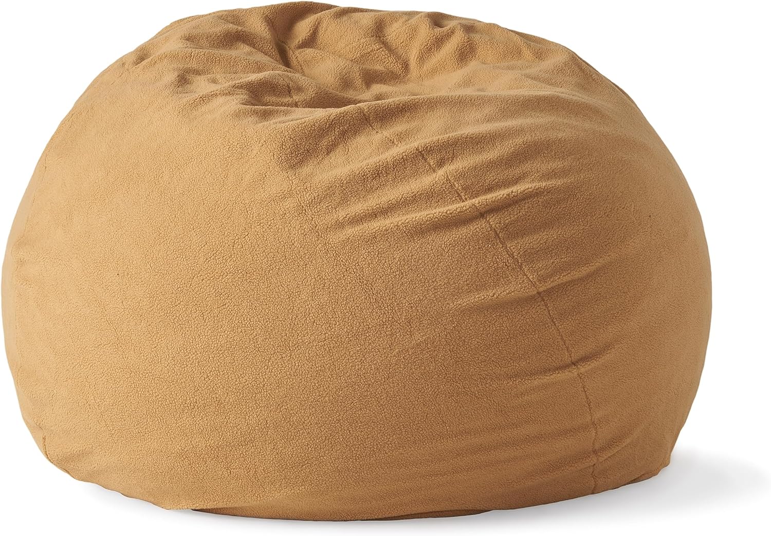 5 Foot Comfortable High Density Shredded Foam Bean Bag Chair For Kids And Adults, With Removable Microsuede Cover, Ideal Reading And Bedroom Floor Lounge, Yellow Yellow Brown Fabric