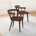 Kingsley Dining Chair Set Of 2 Brown Solid Wood